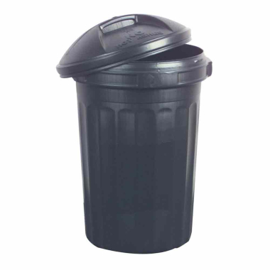 Wham! Black Plastic Dustbin with Lid - Each