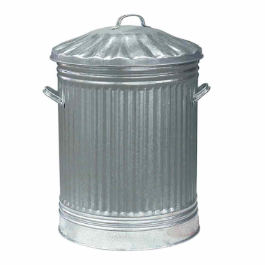 Galvanised Dustbin with Lid - Each