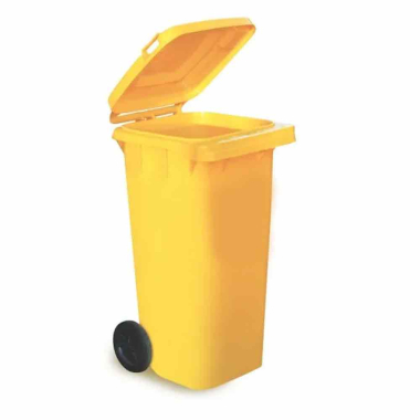 Yellow Two Wheel Wheelie Bin - 120ltr - Each