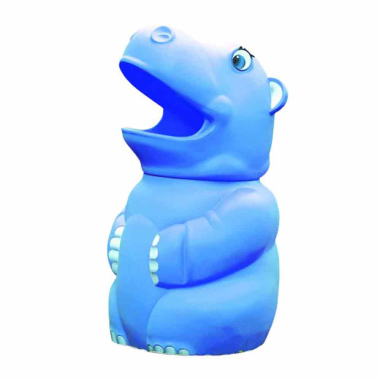 Light Blue Hippo Novelty Litter Bin (65ltr) - Each