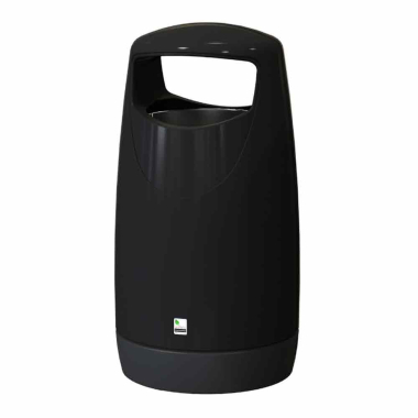 Black Ribble Hooded Outdoor Litter Bin (100ltr) - Each
