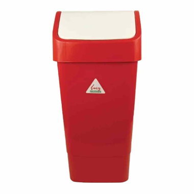 Lucy Red Colour Coded Swing Top Bin (50ltr) - Each