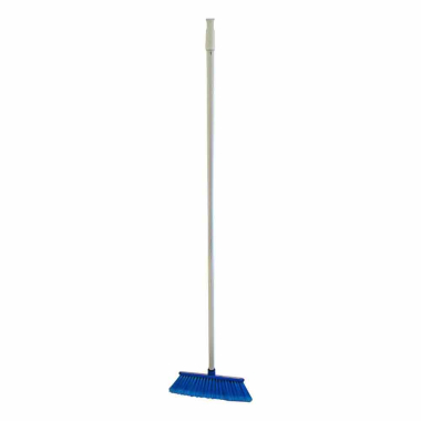 Blue Deluxe Soft Bristle Plastic Brush & Handle (30cm / 12") - Each