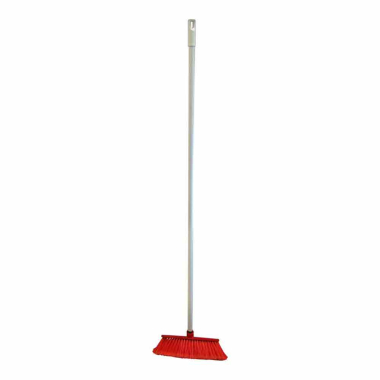 Red Deluxe Soft Bristle Plastic Brush & Handle (30cm / 12") - Each
