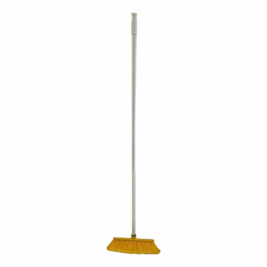 Yellow Deluxe Soft Bristle Plastic Brush & Handle (30cm / 12") - Each