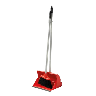 Red Long Handled Dustpan & Brush Set