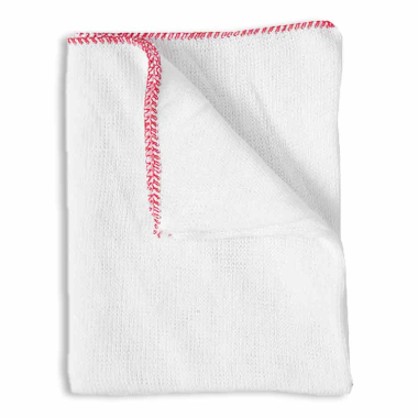 Red Trim Bleached Dishcloth (18"x10") - Pack of 20