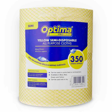 Yellow All Purpose J-Cloth Roll - 350 Sheets per Roll