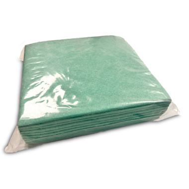 Green Quarter Folded Needlefelt Wiping Cloths - Pack of 10
