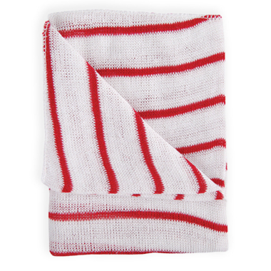 Red Striped Cotton Dishcloth (16"x12") - Pack of 20