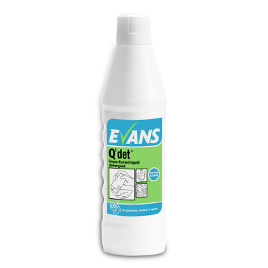 Evans Vanodine Q'Det Unperfumed Washing Up Liquid - 1ltr