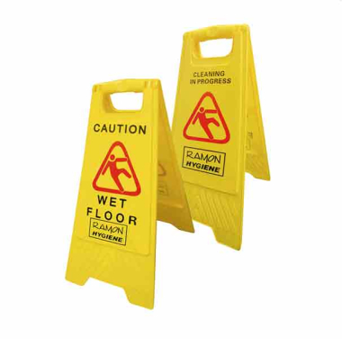 Plastic Folding 'Wet Floor' Caution Sign - Each