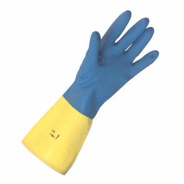 Large Blue / Yellow Heaveaprene Rubber Gloves - Pair