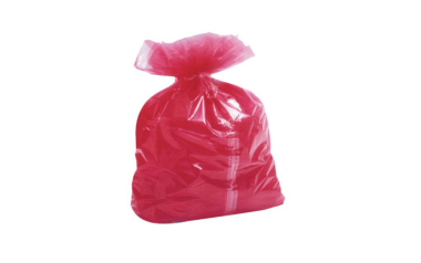 30" Dissolving Strip Red Laundry Sacks - Case of 200