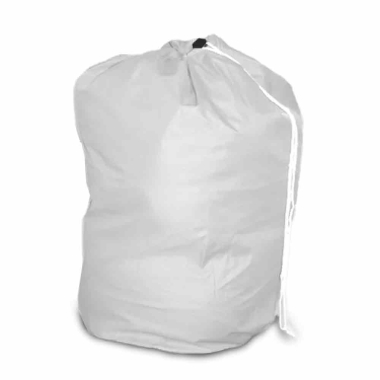 White Nylon Drawstring Laundry Bag - Each