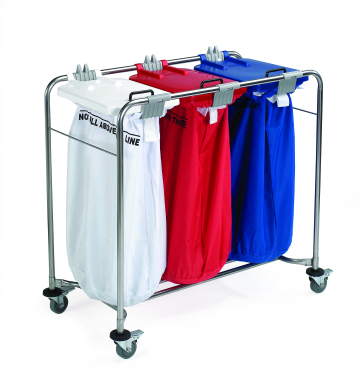 Laundry Cart - Three Lids & Laundry Bags - Each