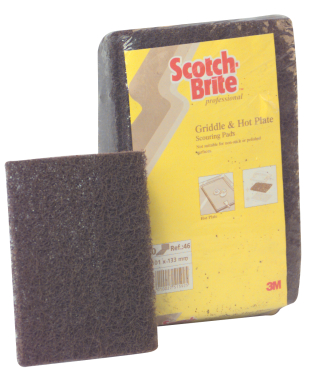 3M Scotch Brite 46 Griddle & Hot Plate Cleaning Pads - Pack of 10