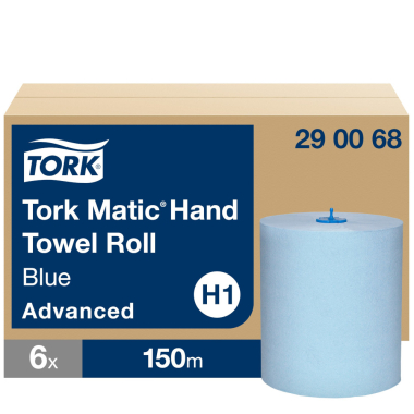 Tork Matic (290068) Advanced Blue Hand Towel Rolls (150m) - Case of 6