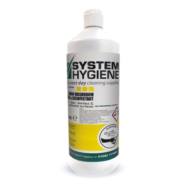 System Hygiene Lemon Washroom Cleaner and Disinfectant - 1ltr