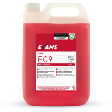 Evans Vanodine EC9 (Red Zone) Concentrated Washroom Cleaner Bulk Refill - 5ltr