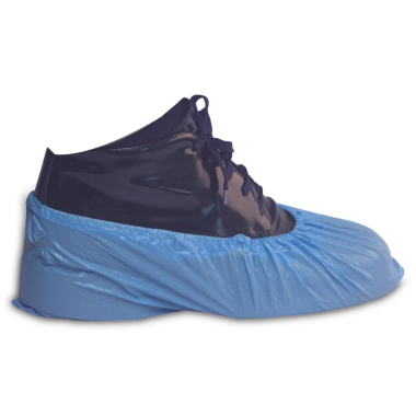 Blue Disposable Polythene Overshoes - Case of 1000