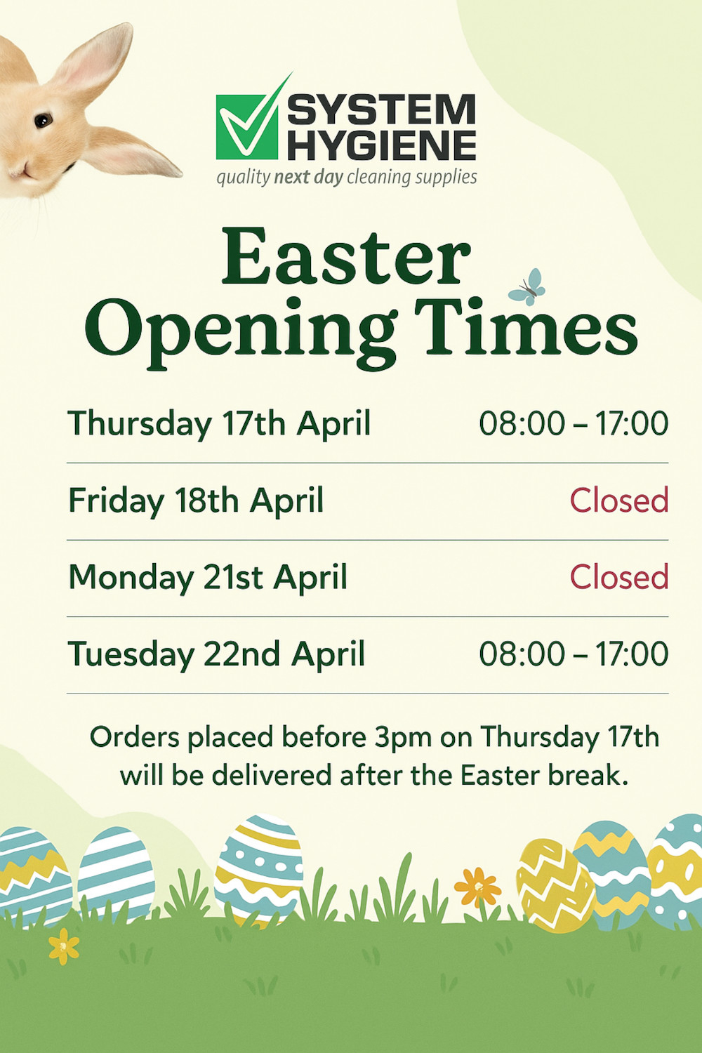 Easter Opening Times