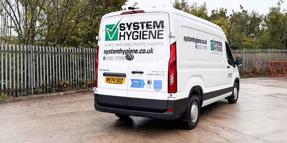 White Delivery Van System Hygiene New White Van for System Hygiene