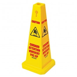 Tall Yellow Caution Tri-Cone