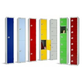 Two Door Steel Locker with Coloured Door 1800x300x300mm