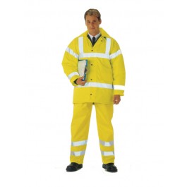Yellow EN471 Hi-Visibility Waterproof Overtrousers