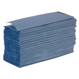 Blue 1 Ply Z Fold Paper Hand Towels - 3000 per Case