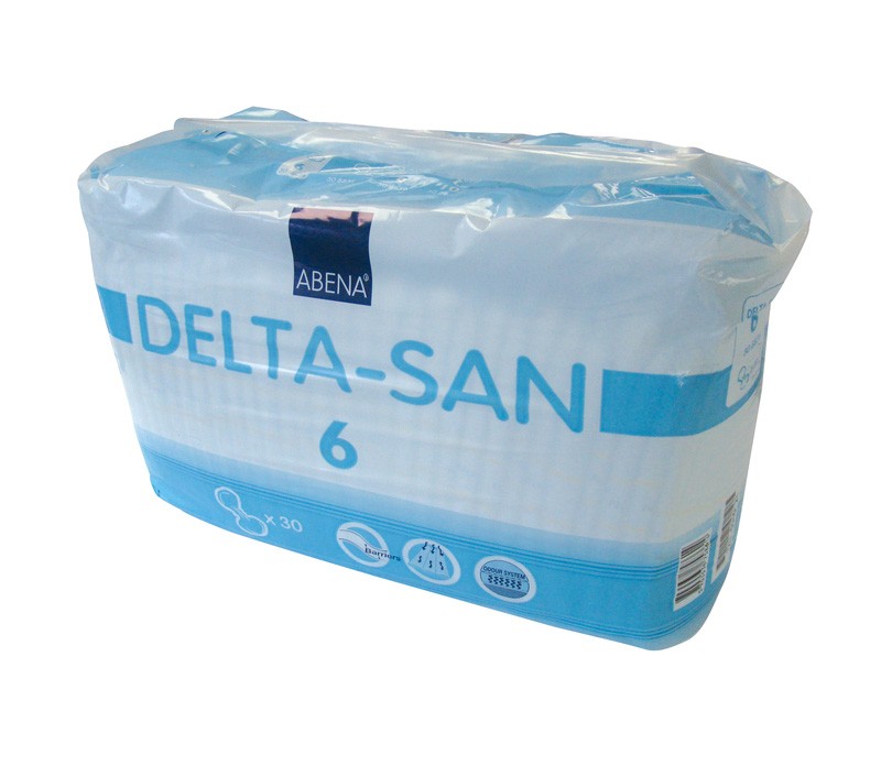 Abena Delta-San 6 Blue Shaped Incontinence Pads - Pack of 30