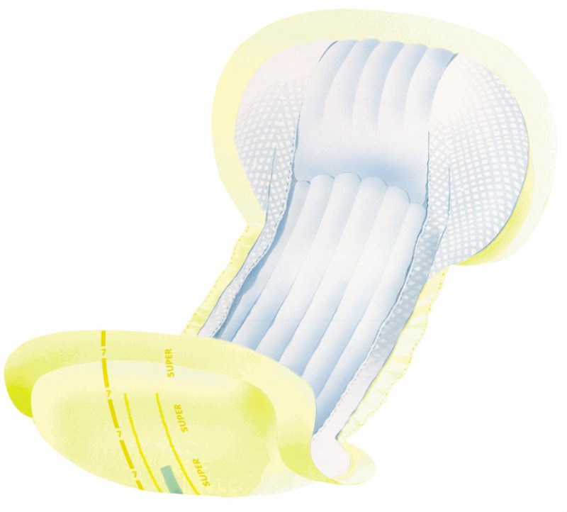 Abena Delta-San 7 Yellow Shaped Incontinence Pads - Pack of 30