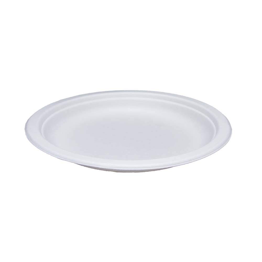 7" Bagasse Paper Plate - Compostable 