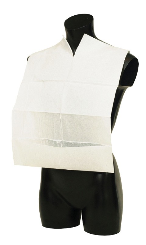 Abena Extra Tissue 58cm White Disposable Bib With Pocket - Pack of 100