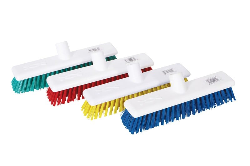 30cm / 12" Stiff Head Hygiene Brush Head - Available In Blue, Green, Red and Yellow
