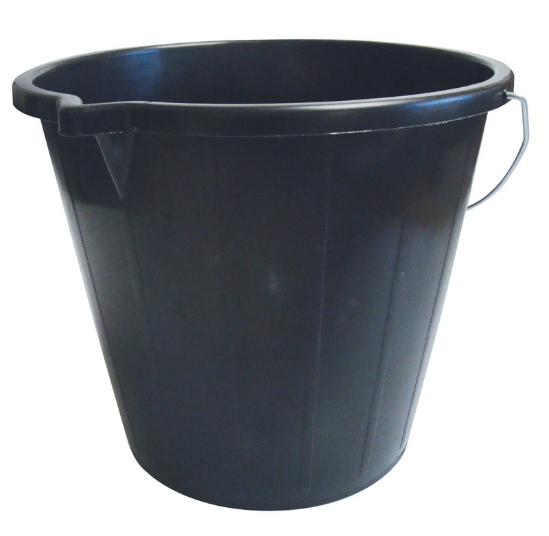 14Ltr Black Plastic Builders Bucket