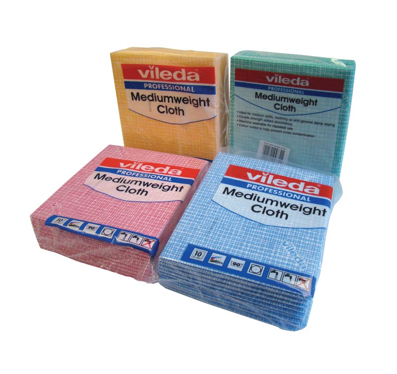 Vileda - Medium Weight Non Woven Cloths - 10 Pack – Go Cleaning Supplies