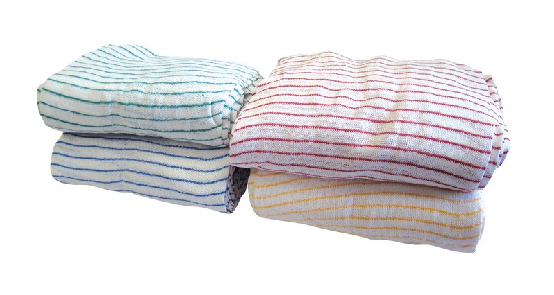40x30cm (16x12") Striped Cotton Dishcloths - Pack of 20