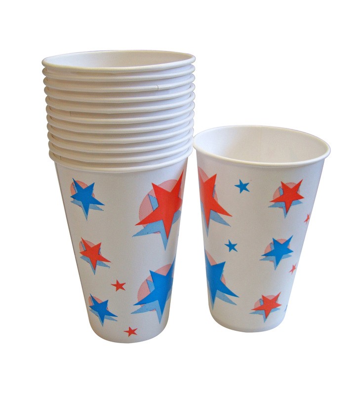 12oz Printed Waxed Paper Cold Drink Cups - Case of 2000