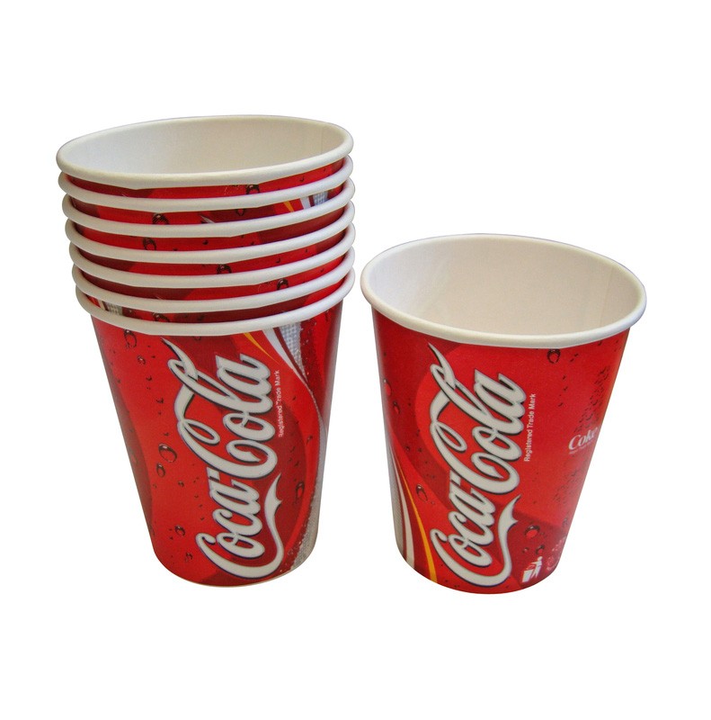 9oz Printed Waxed Paper Coca Cola Cups - Case of 2000