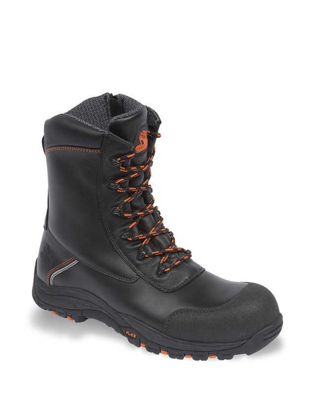 V12 Defiant Black High Leg Zip Sided Safety Boot - Available In Sizes 3-13