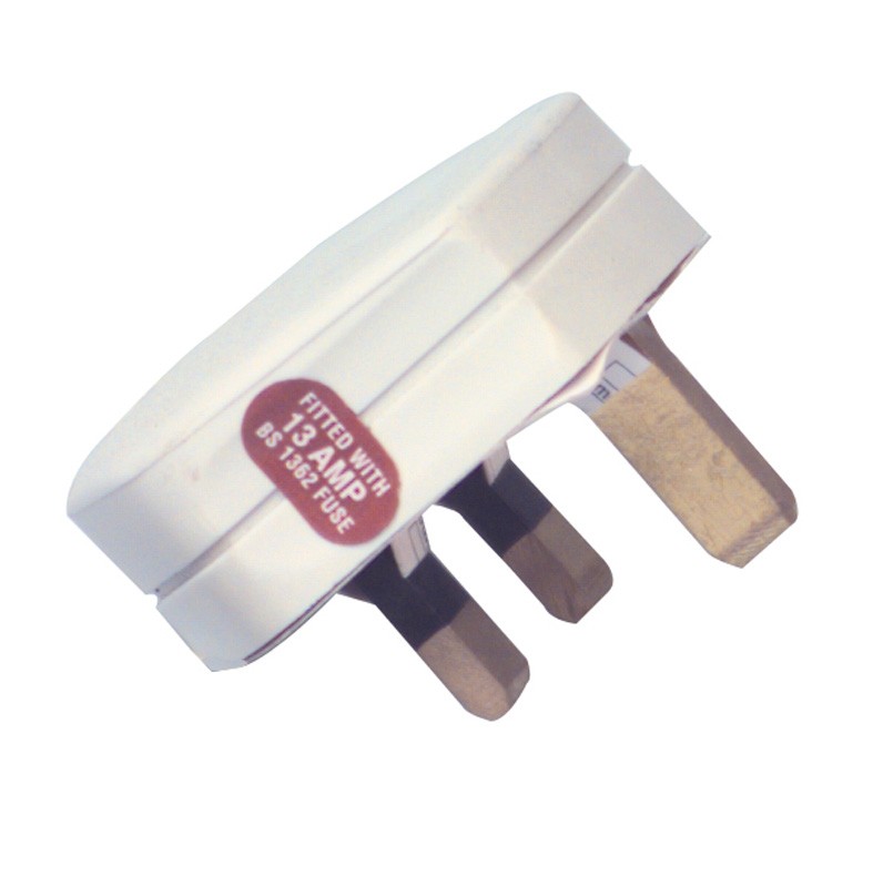 13 Amp 240v Fused White Plug Tops - Pack of 10