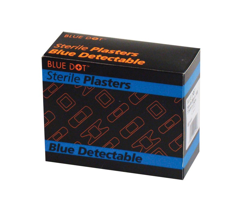 Blue Metal Detectable Finger Plasters 7.5x2.5cm - Box of 100