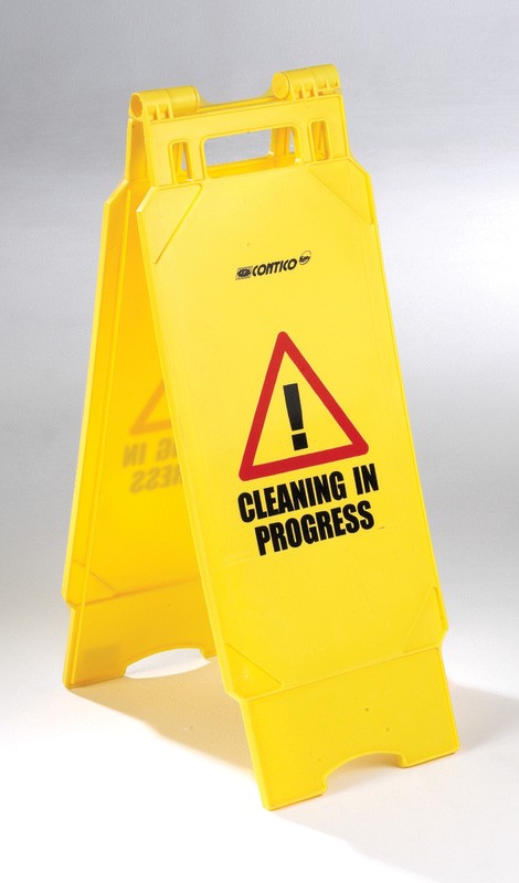 Plastic Folding Cleaning In Progress Sign