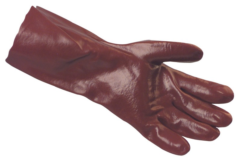 Red PVC Coated Rubber Gauntlets