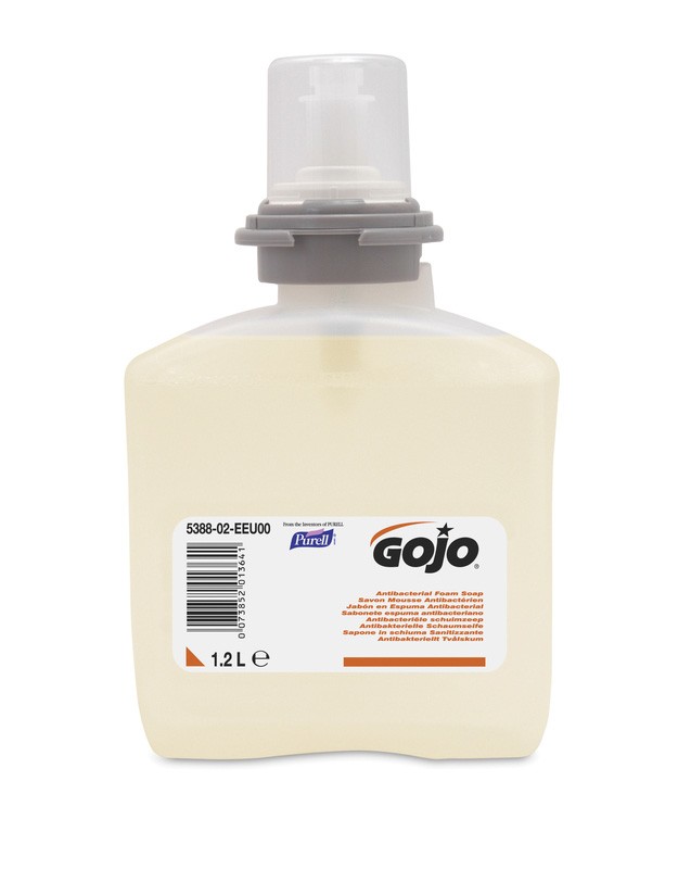 GOJO 5378 Mild Antimicrobial Foam Handwash 1200 ml Refill for GOJO TFX Dispenser (2 Cartridges per Case)