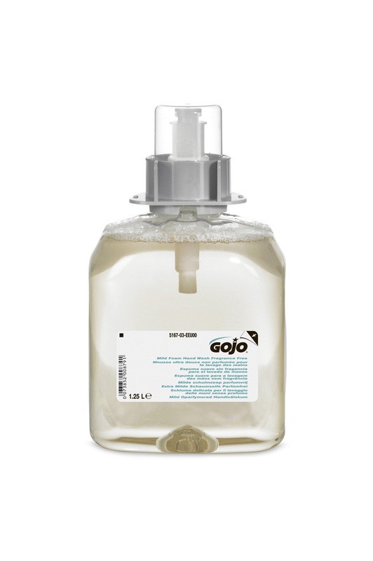 GOJO 5167 FMX Mild Foam Fragrance Free Hand Wash 1250ml - 3 Refills per Case
