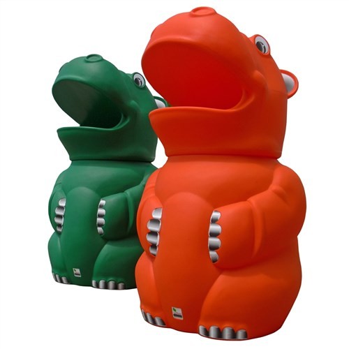 Green and Orange Hippo Litter Bin
