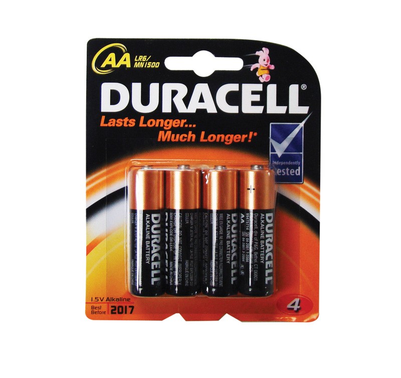 Duracell Plus MN1500 AA 1.5v Batteries - Pack of 4